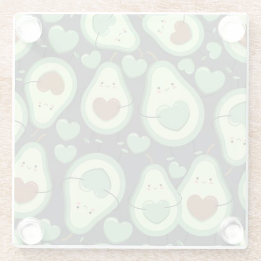 アボカド柄 ガラスコースター (裏面)