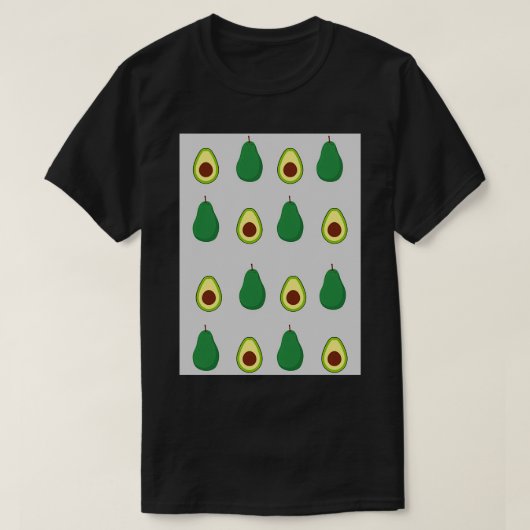 アボカド模様ライトグレー Tシャツ (デザイン正面)
