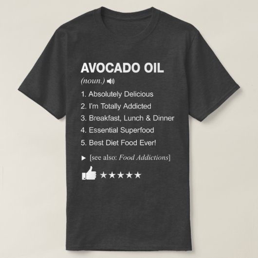 アボカド油定義の意味おもしろい Tシャツ (デザイン正面)