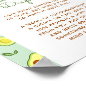 アボカド深夜おむつ赤ちゃんシャワーサインのポスター ポスター (角)