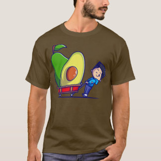 アボカド漫画が描かれた可愛い少年 Tシャツ
