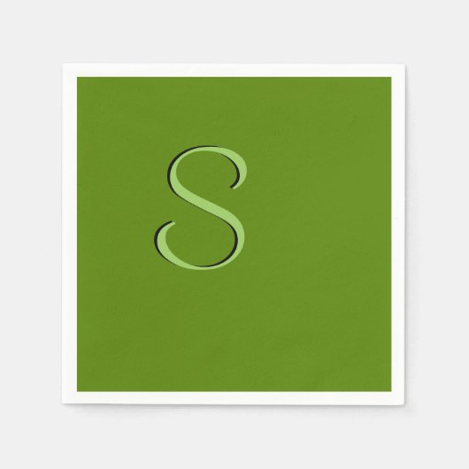 アボカド無地のグリーン初期化 スタンダードカクテルナプキン (正面)