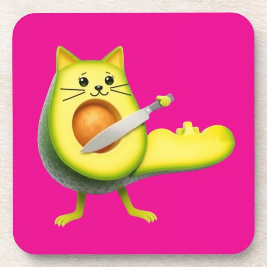 アボカド猫子猫 コースター (正面)