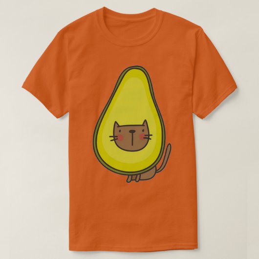 アボカド猫1 Tシャツ (デザイン正面)