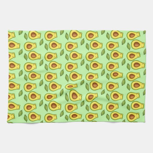 アボカド猫（緑） キッチンタオル (横)