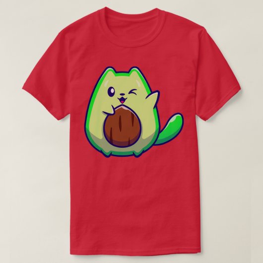 アボカド猫 Tシャツ (デザイン正面)