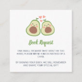 アボカド男女兼用赤ちゃんシャワーブックリクエスト エンクロージャーカード (正面)