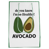 アボカド私がこんなに健康なアボカドだって知ってる ミディアムペーパーバッグ (裏面)