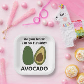 アボカド私が健康なアボカドパーティーだと知ってる ペーパープレート (パーティー)