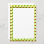 アボカド縁どスケッチ空白のカスタム文字 招待状 (正面/裏面)