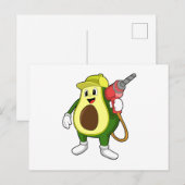 アボカド職人がドリルを持って ポストカード (正面/裏面)