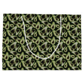 アボカド色のグリーンギフトバッグ ラージペーパーバッグ (裏面)