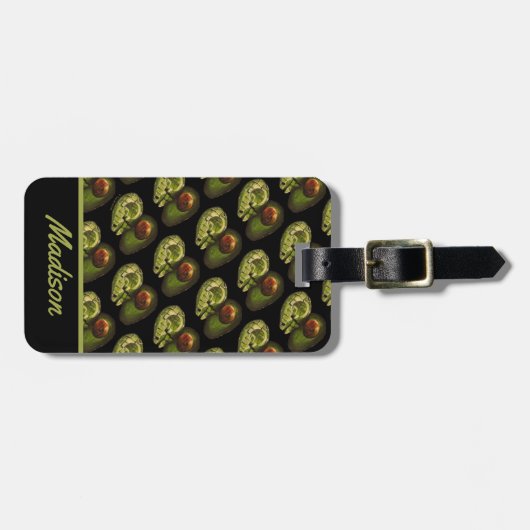 アボカド荷物タグ – オプションの個人設定 ラゲッジタグ (正面横)