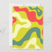 アボカド誕生日フェスタパーティーキッズグリーンレッド 招待状 (裏面)