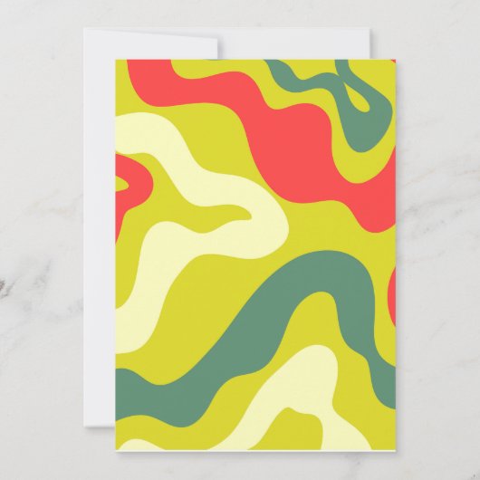 アボカド誕生日フェスタパーティーキッズグリーンレッド 招待状 (裏面)