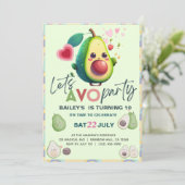 アボカド誕生日ホーリーグアカモールキュートフィエスタパーティー 招待状 (スタンド正面)