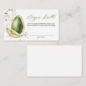 アボカド赤ちゃんシャワーおむつラッフルカード 名刺 (正面/裏面)