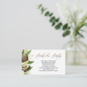 アボカド赤ちゃんシャワーブックベビーカード 名刺 (スタンド正面)