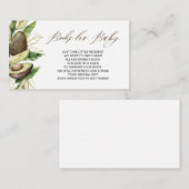 アボカド赤ちゃんシャワーブックベビーカード 名刺 (正面/裏面)