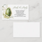 アボカド赤ちゃんシャワーブックベビーカード 名刺 (正面/裏面)