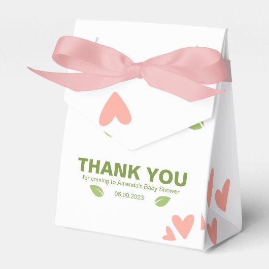 アボカド赤ちゃんシャワー赤ちゃんガールビーフボックス フェイバーボックス (正面サイド)