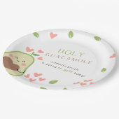 アボカド赤ちゃんシャワー、ベビーガール、かわいいアボカド ペーパープレート (アングル)