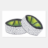 アボカド転が巻き日本の寿司レストラン 長方形シール (正面)