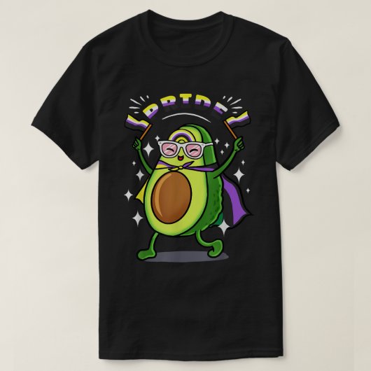 アボカド非バイナリプライド Tシャツ (デザイン正面)
