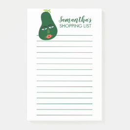 アボカド食料品店リストの食事計画 ポストイット