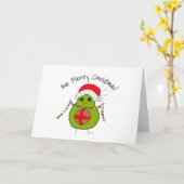 アボカド - アボ メリークリスマス 面白い かわいい カード (黄色い花)