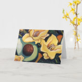 アボカド カード (黄色い花)