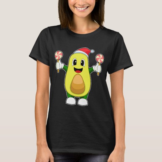 アボカド クリスマス ロリポップ Tシャツ (正面)
