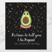 アボカド・グアクおもしろいママを妊娠した ワインラベル (シングルラベル)