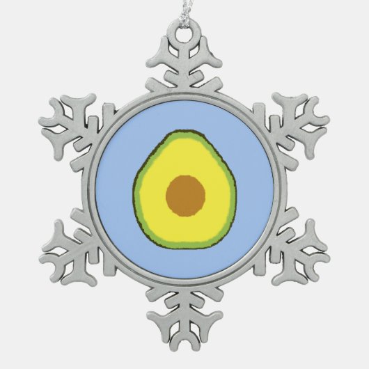 アボカド スノーフレークピューターオーナメント (正面)