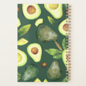 アボカド |ダークグリーン素朴フルーツパターン プランナー手帳 (裏面)