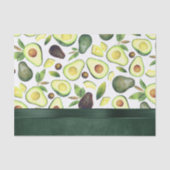 アボカド |ダークグリーン素朴フルーツパターン 薄葉紙 (正面)