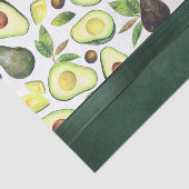 アボカド |ダークグリーン素朴フルーツパターン 薄葉紙 (詳細)