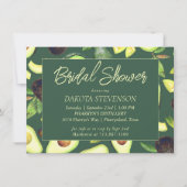 アボカド |ダークグリーン素朴ブライダルシャワー 招待状 (正面)