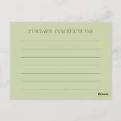 アボカド |ダークグリーン素朴レシピカード ポストカード (裏面)