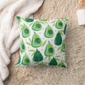 アボカド、テクスチャスタンプ、シームレスパターン。 クッション (ブランケット)