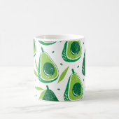 アボカド、テクスチャスタンプ、シームレスパターン。 コーヒーマグカップ (中央)