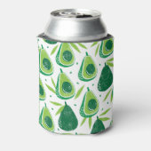 アボカド、テクスチャスタンプ、シームレスパターン。 缶クーラー (缶裏面)