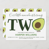 アボカド・トドラー2歳の誕生日 招待状 (正面/裏面)