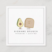 アボカド+トースト·ブルンチ·レストランシェフ·スクエア スクエア名刺 (正面)