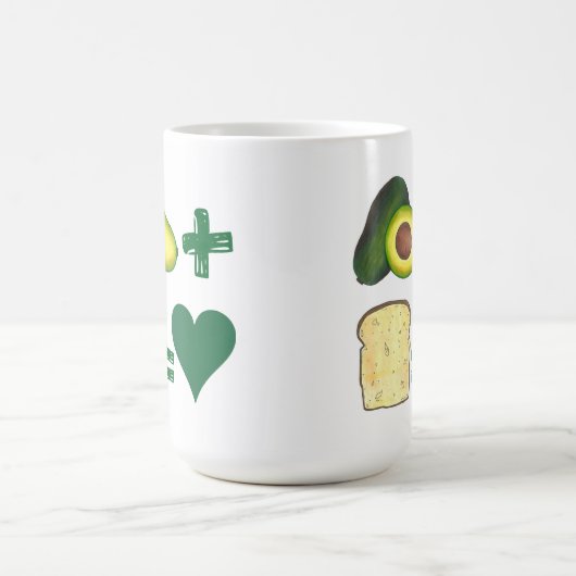 アボカド+トースト=ペアハートのラブグルメ コーヒーマグカップ (中央)