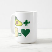 アボカド+トースト=ペアハートのラブグルメ コーヒーマグカップ (正面左)