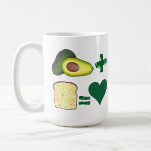 アボカド+トースト=ペアハートのラブグルメ コーヒーマグカップ