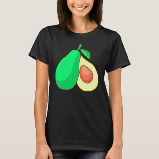 アボカド フルーツ フード ヴィーガン 菜食主義者 Tシャツ (正面)