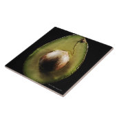 アボカド、フルーツ、黒い背景 タイル (側面)