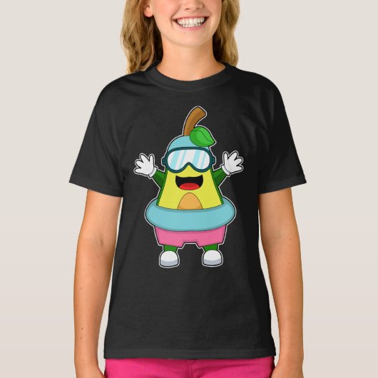 アボカド 水泳用ゴーグル Tシャツ (正面)